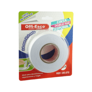 Cinta de Montaje Doble Faz Espuma 24mm x 2m OE-272