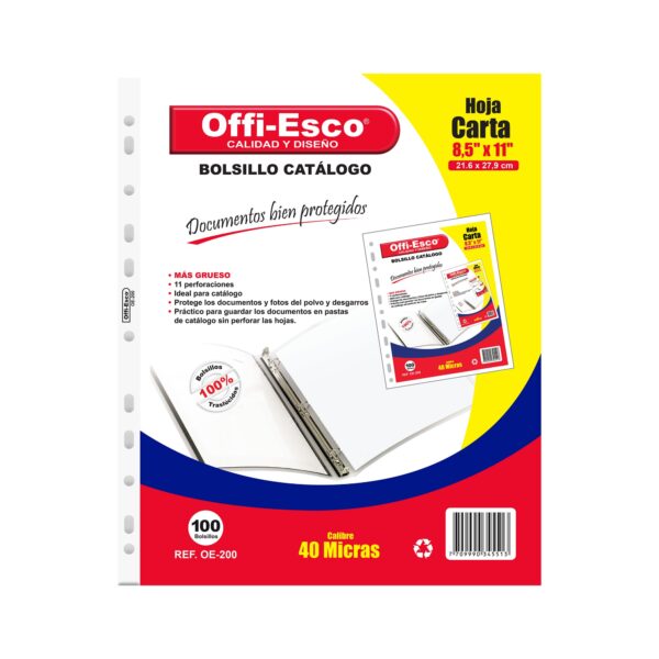 oe-200-1 Bolsillo catálogo carta de 40 micras OE-200